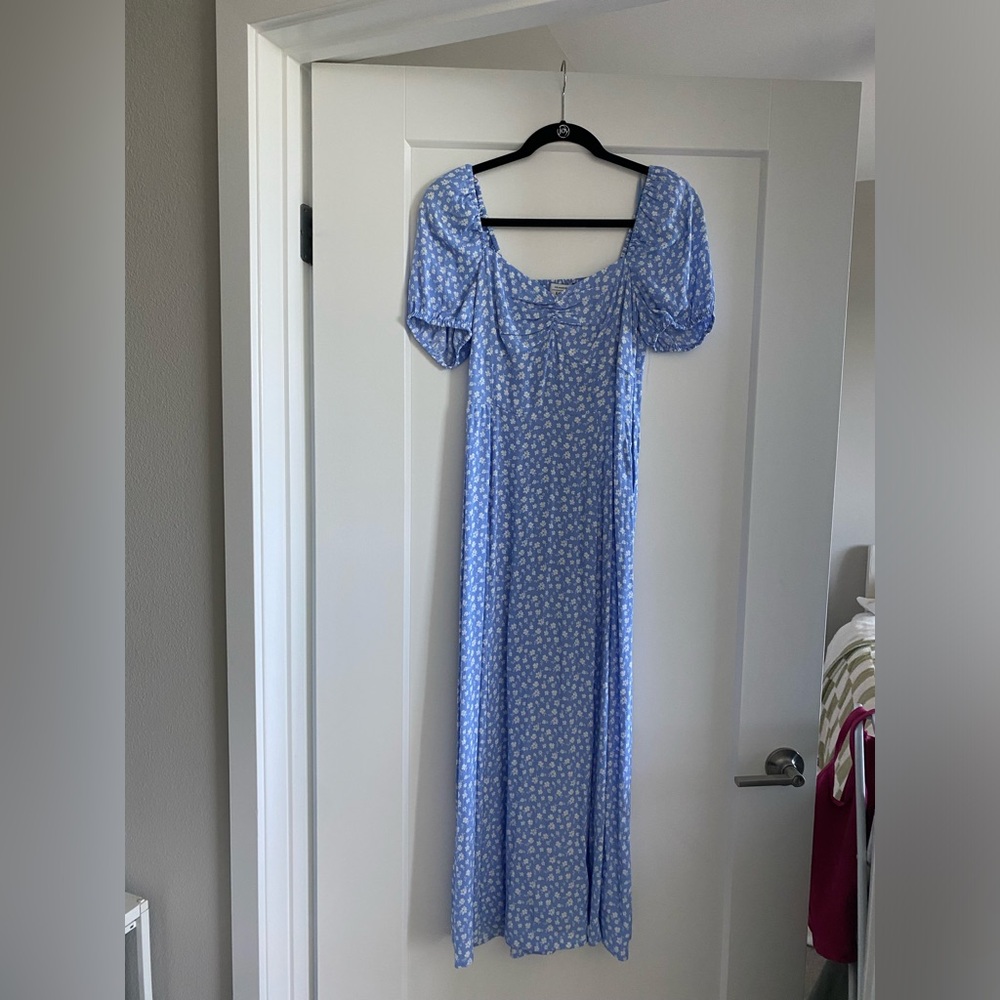 & Other Stories Blue Floral Midi Dress